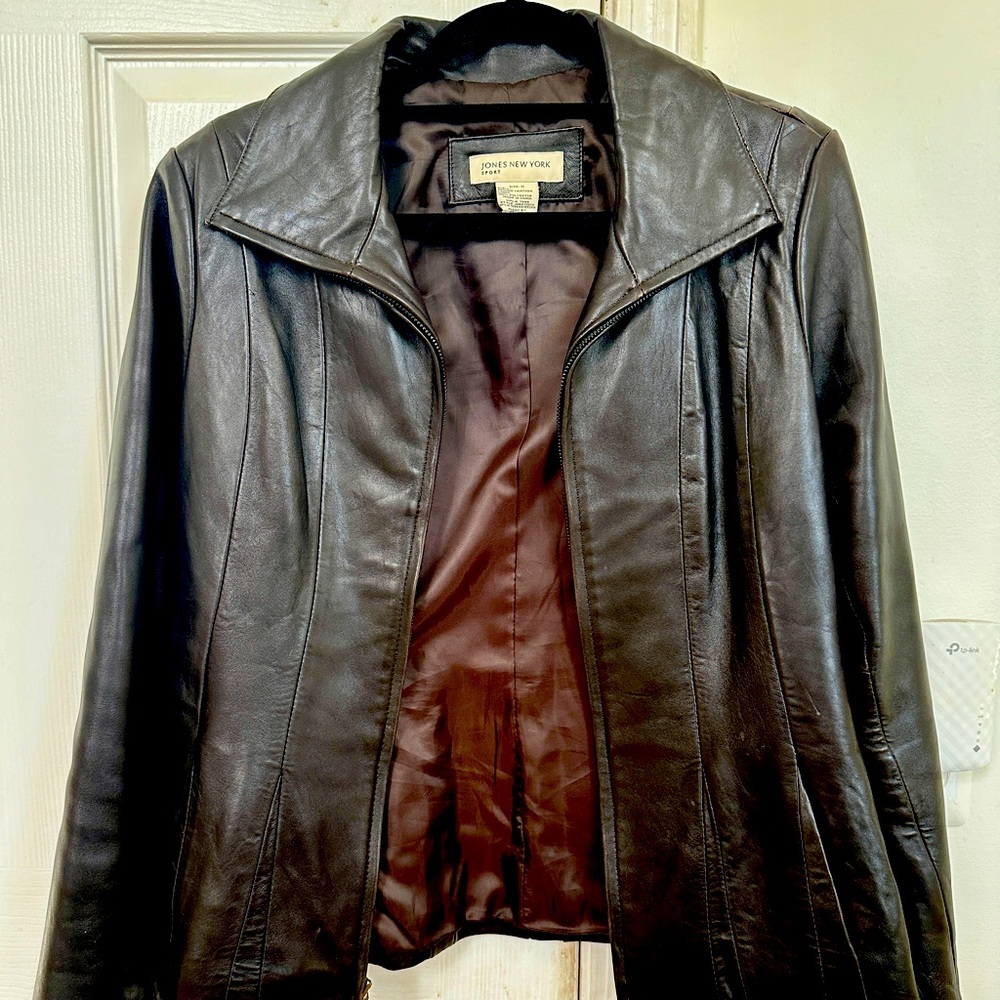 Vintage Jones New York Sport Leather Jacket / Sport Coat, Chocolate Brown